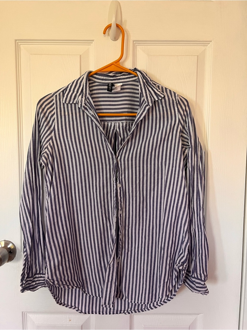 H&M Blue and White Striped Shirt